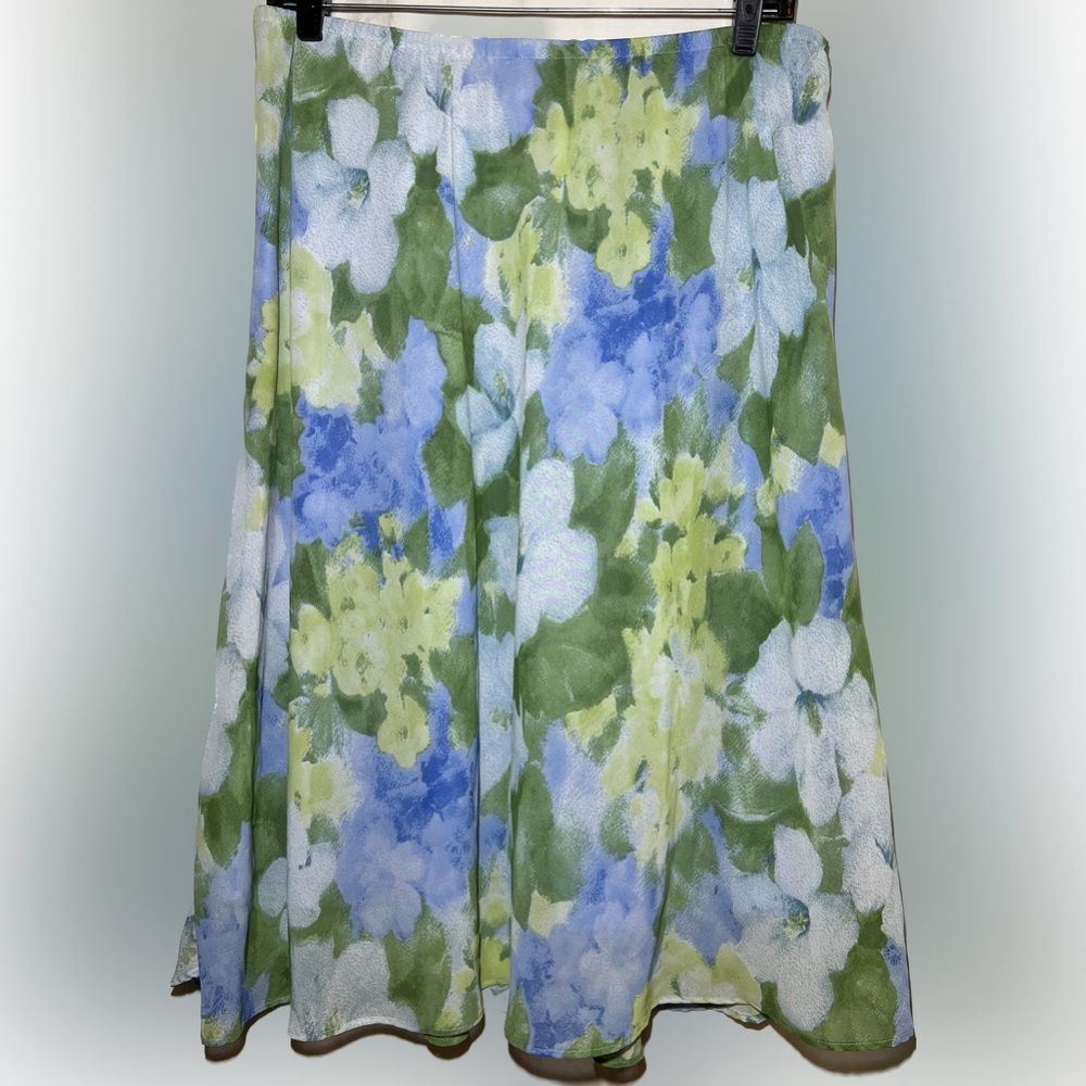 βββR & K Originals Floral Skirt Lined MIDI Elastic Waist Size 14 - Picture 3 of 9
